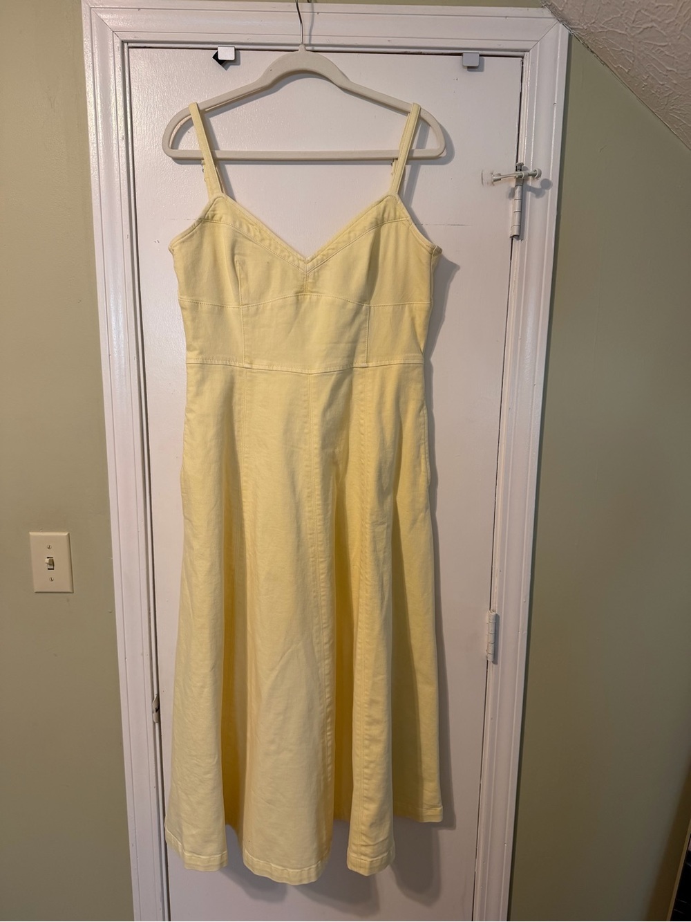 GAP Pale Yellow Spaghetti-Strap Maxi Dress